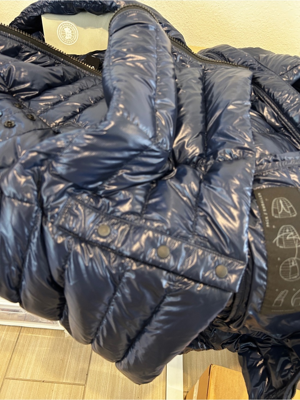 NWT Canada Goose Women Cypress Hooded Jacket Black Disc Navy, Size XS, $1050 - Picture 12 of 16
